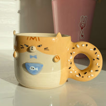 Load image into Gallery viewer, Bagel Cat Mug (food safe)
