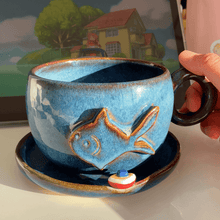 Load image into Gallery viewer, House on the cliff cup/saucer(food safe)
