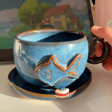 Load image into Gallery viewer, House on the cliff cup/saucer(food safe)